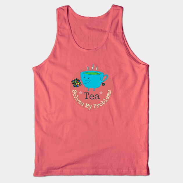 Tea Solves My Problems - cute cup of tea on yellow Tank Top by Green Paladin